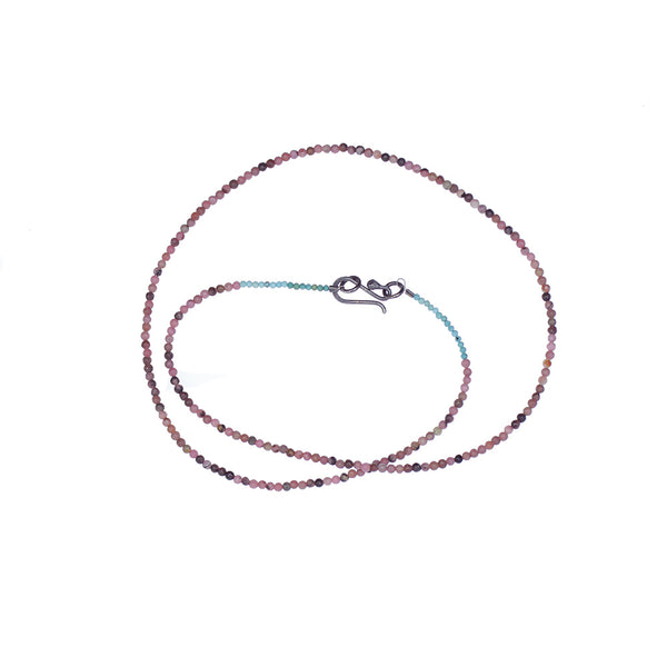 Halssmycke mini-agater rosa