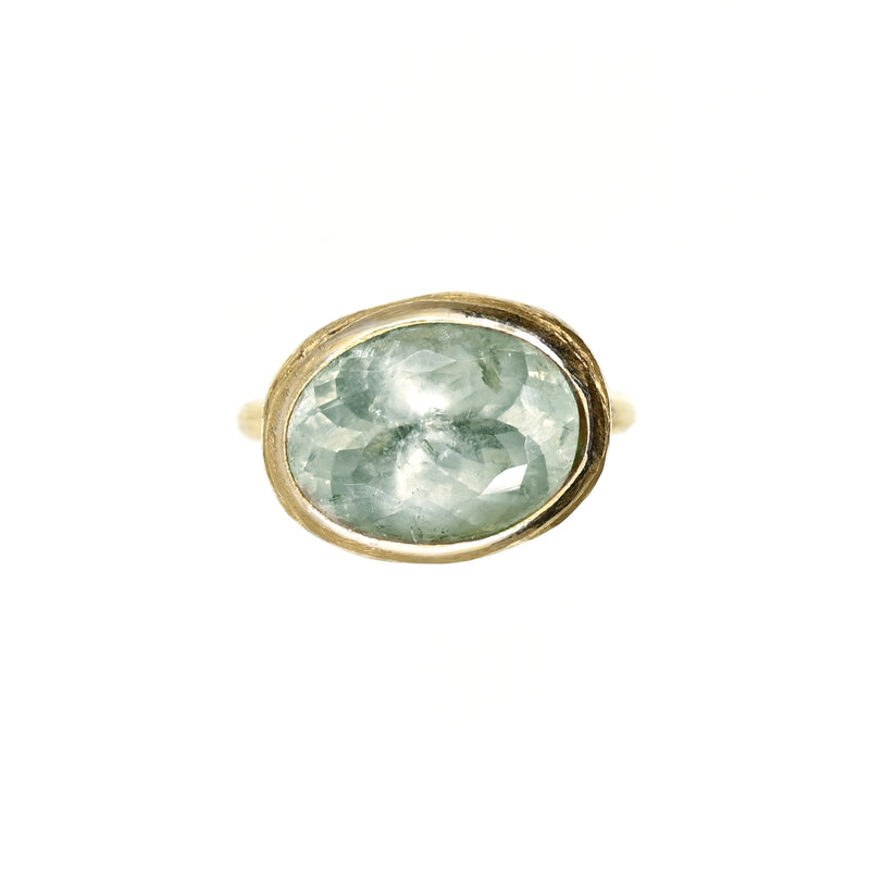 A Ring with aquamarine